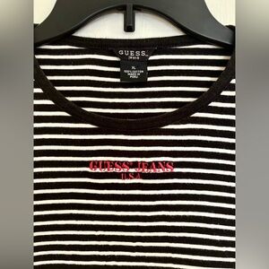 Vintage 90s Guess USA Embroidered Striped Shirt